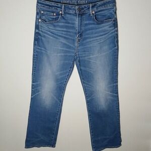 American Eagle Men's Jeans 36x30 Medium Wash Relaxed Fit Bootcut Denim